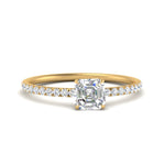 Load image into Gallery viewer, 0.50- 5 Carat Lab Grown Petite Pave Engagement Ring IGI Certified 14K Gold
