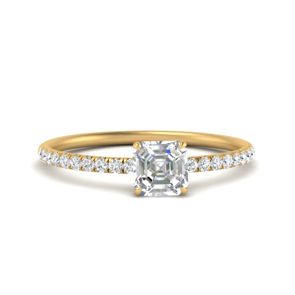 0.50- 5 Carat Lab Grown Petite Pave Engagement Ring IGI Certified 14K Gold