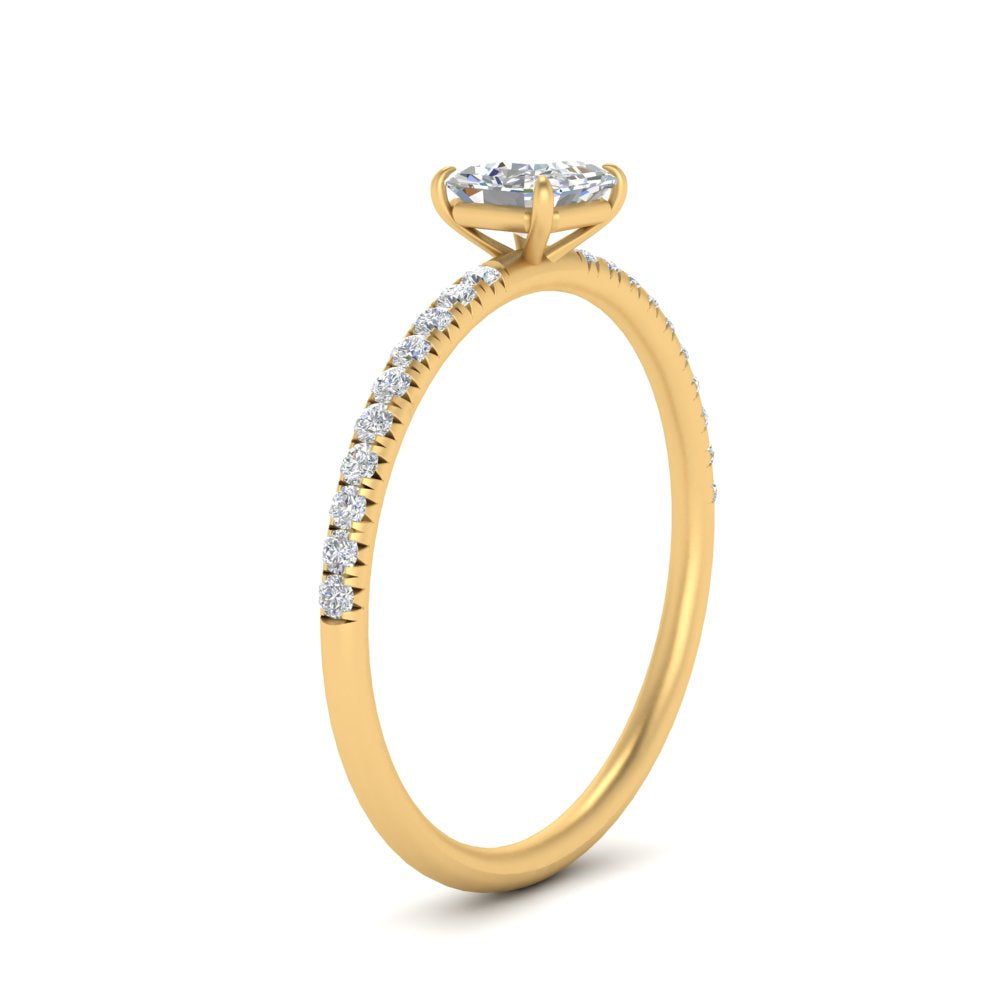 0.50- 5 Carat Lab Grown Petite Pave Engagement Ring IGI Certified 14K Gold