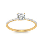 Load image into Gallery viewer, 0.50- 5 Carat Lab Grown Petite Pave Engagement Ring IGI Certified 14K Gold

