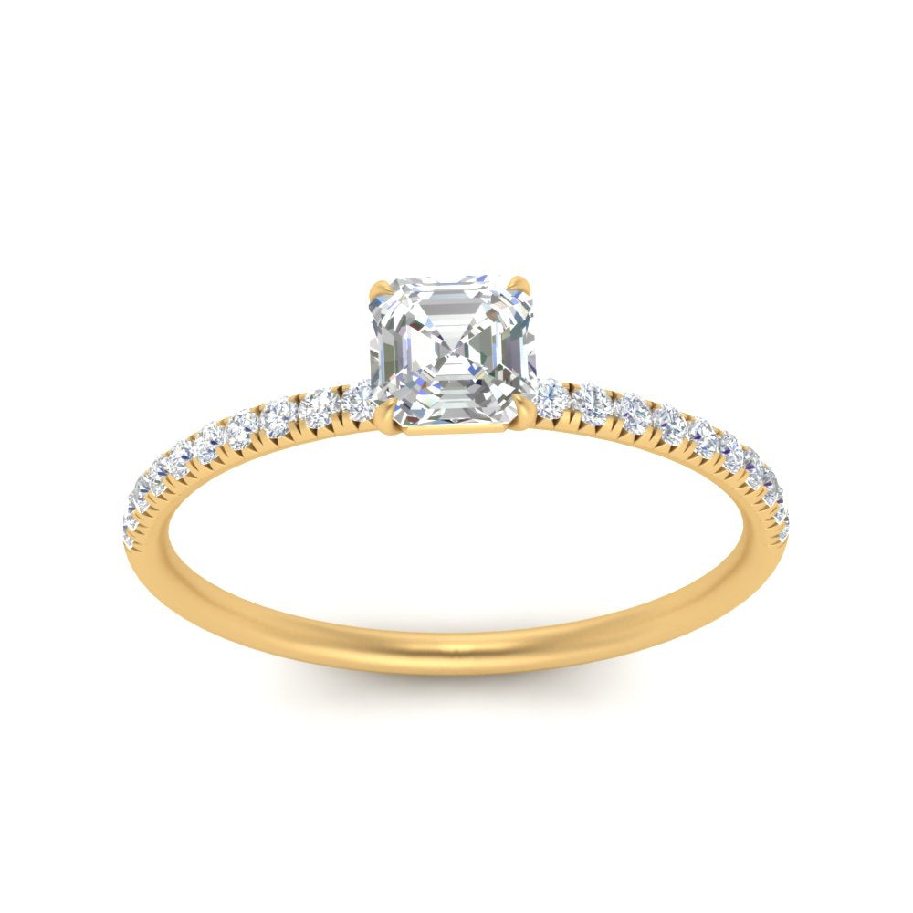 0.50- 5 Carat Lab Grown Petite Pave Engagement Ring IGI Certified 14K Gold