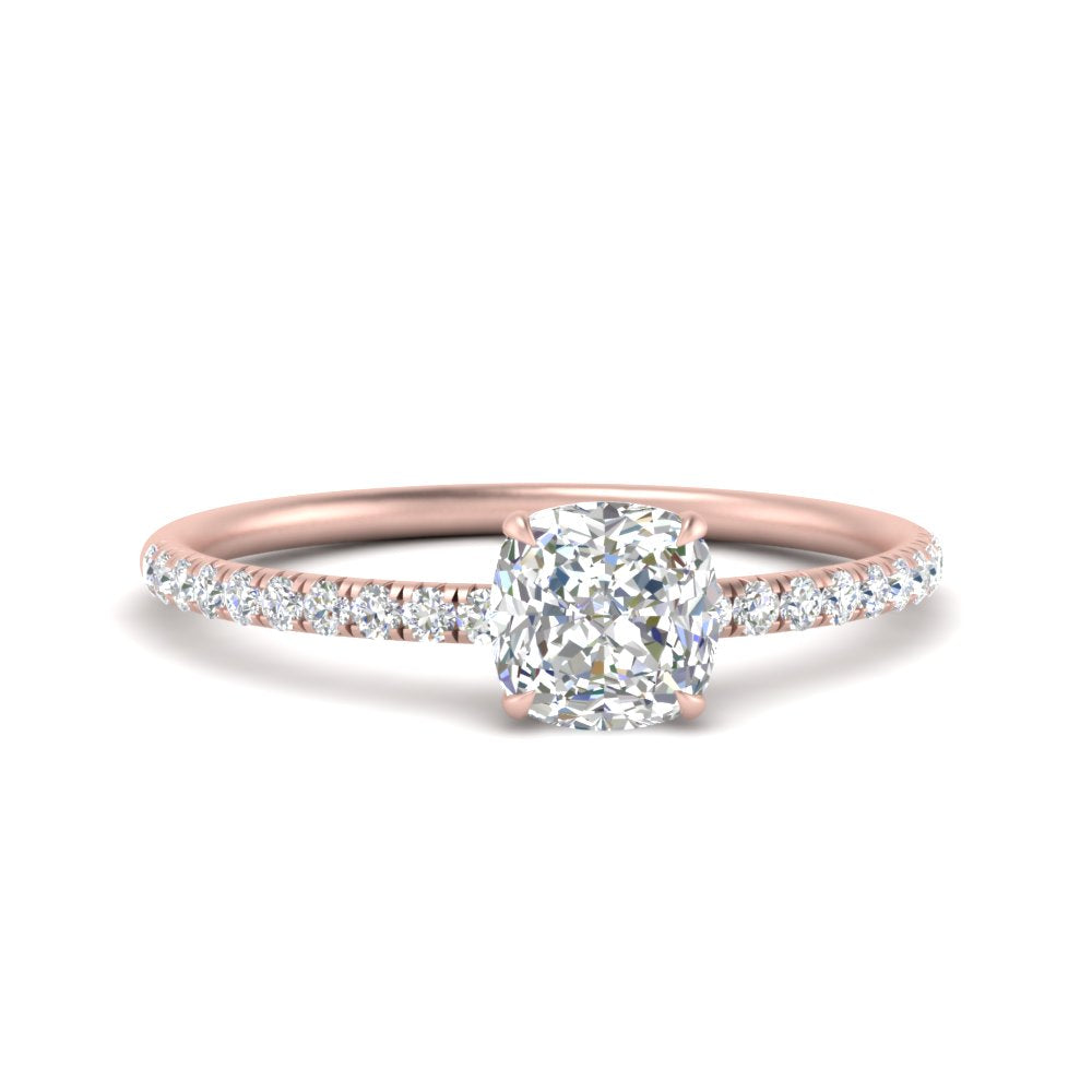 0.50- 5 Carat Lab Grown Petite Pave Engagement Ring IGI Certified 14K Gold