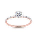 Load image into Gallery viewer, 0.50- 5 Carat Lab Grown Petite Pave Engagement Ring IGI Certified 14K Gold
