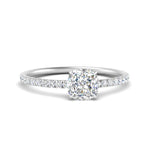 Load image into Gallery viewer, 0.50- 5 Carat Lab Grown Petite Pave Engagement Ring IGI Certified 14K Gold
