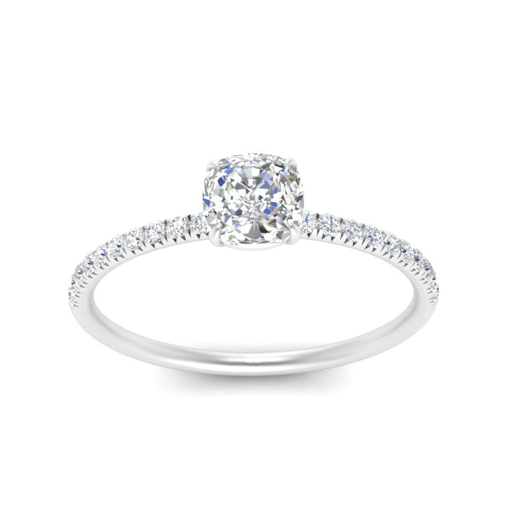 0.50- 5 Carat Lab Grown Petite Pave Engagement Ring IGI Certified 14K Gold
