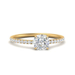 Load image into Gallery viewer, 0.50- 5 Carat Lab Grown Petite Pave Engagement Ring IGI Certified 14K Gold
