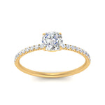 Load image into Gallery viewer, 0.50- 5 Carat Lab Grown Petite Pave Engagement Ring IGI Certified 14K Gold
