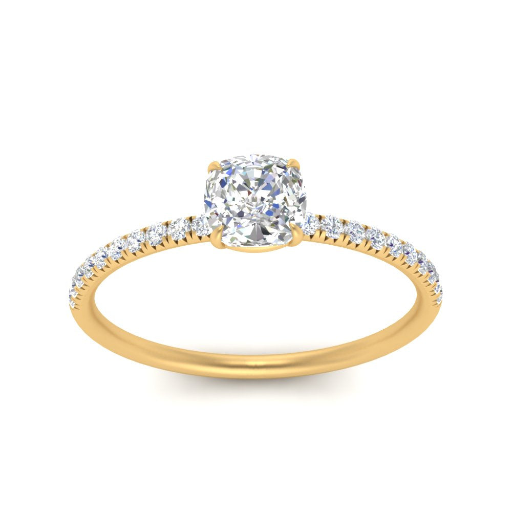 0.50- 5 Carat Lab Grown Petite Pave Engagement Ring IGI Certified 14K Gold