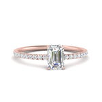 Load image into Gallery viewer, 0.50- 5 Carat Lab Grown Petite Pave Engagement Ring IGI Certified 14K Gold
