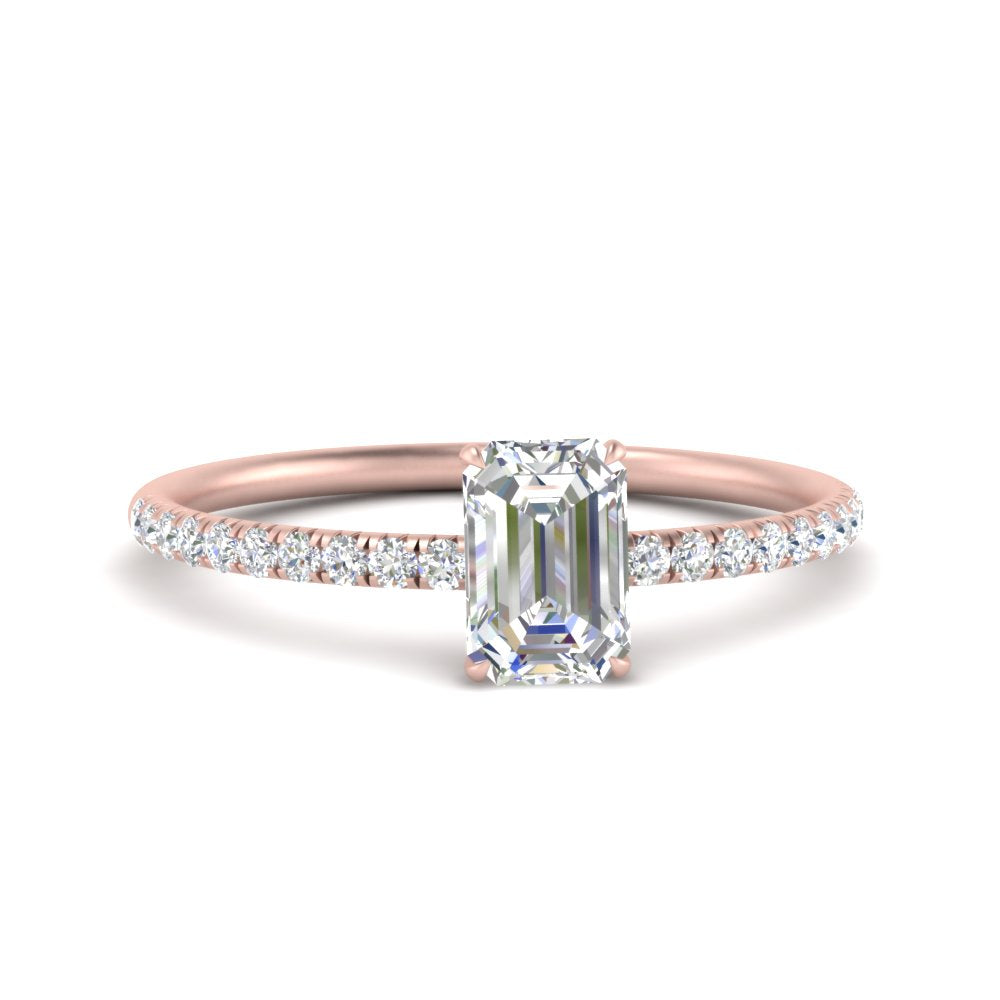0.50- 5 Carat Lab Grown Petite Pave Engagement Ring IGI Certified 14K Gold