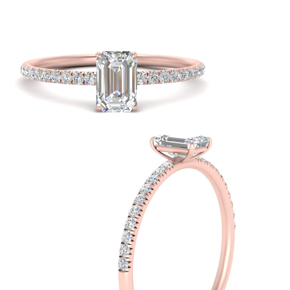0.50- 5 Carat Lab Grown Petite Pave Engagement Ring IGI Certified 14K Gold