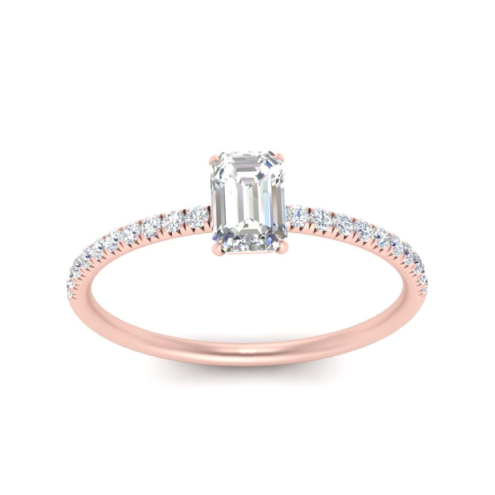 0.50- 5 Carat Lab Grown Petite Pave Engagement Ring IGI Certified 14K Gold