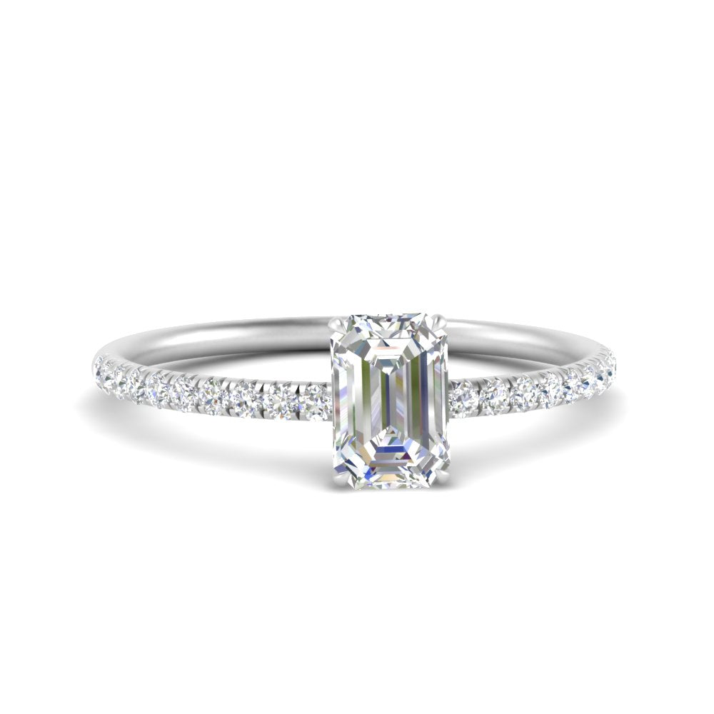 0.50- 5 Carat Lab Grown Petite Pave Engagement Ring IGI Certified 14K Gold