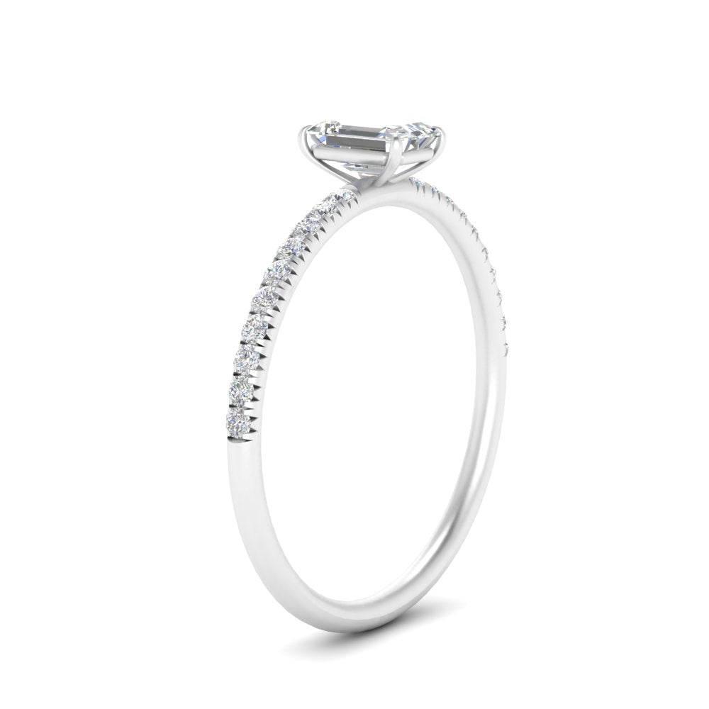 0.50- 5 Carat Lab Grown Petite Pave Engagement Ring IGI Certified 14K Gold