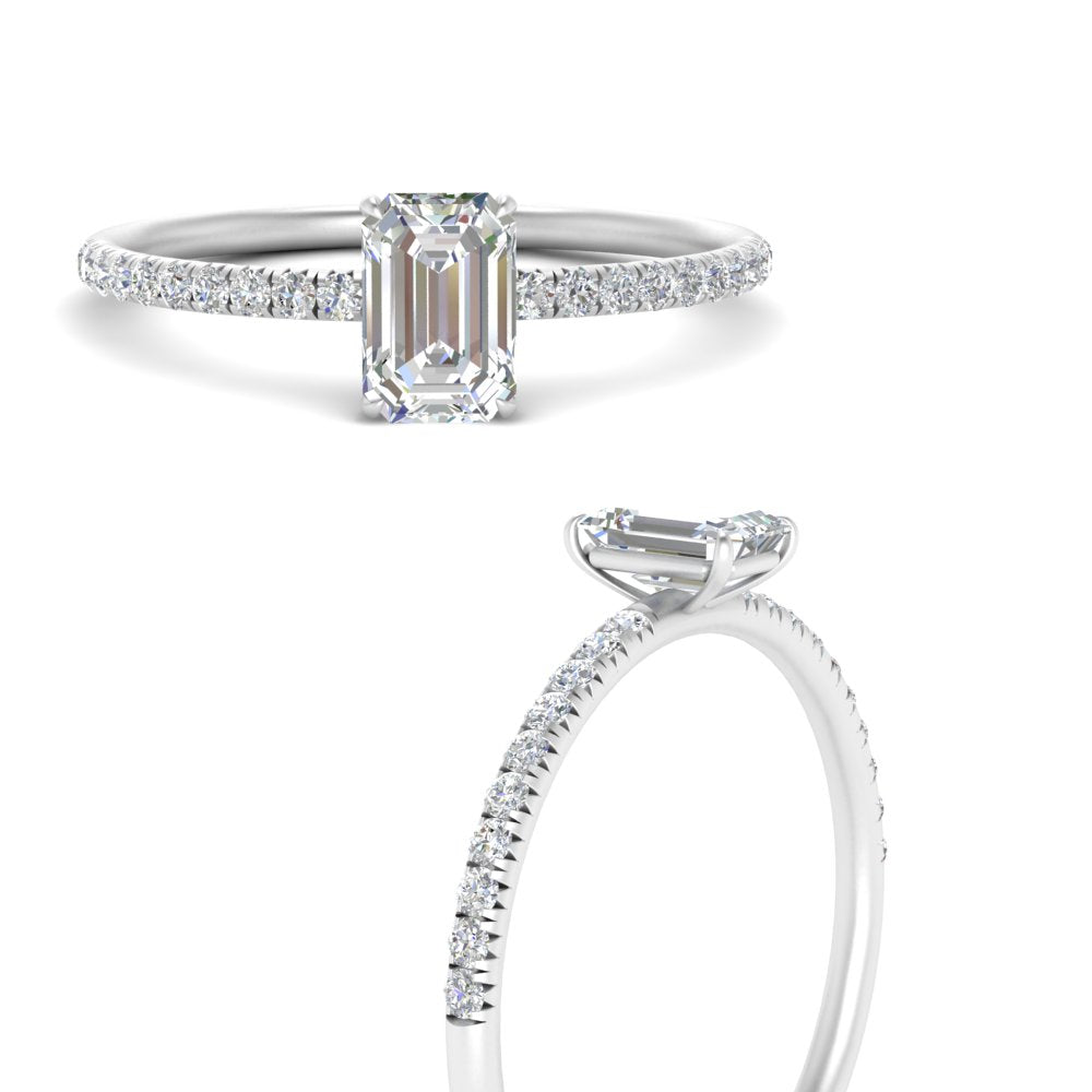 0.50- 5 Carat Lab Grown Petite Pave Engagement Ring IGI Certified 14K Gold
