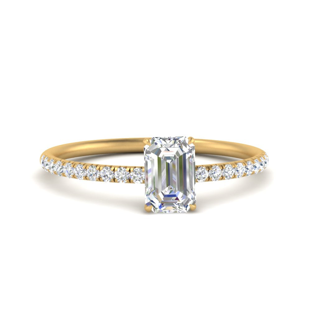 0.50- 5 Carat Lab Grown Petite Pave Engagement Ring IGI Certified 14K Gold