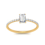 Load image into Gallery viewer, 0.50- 5 Carat Lab Grown Petite Pave Engagement Ring IGI Certified 14K Gold
