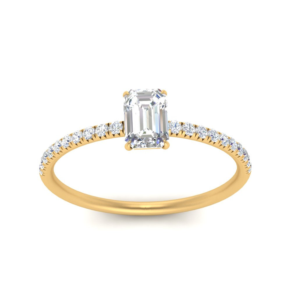 0.50- 5 Carat Lab Grown Petite Pave Engagement Ring IGI Certified 14K Gold