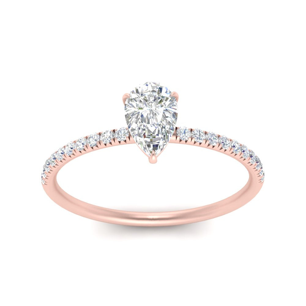 0.50 To 5 Carat Pave Petite Engagement Ring Lab Diamond IGI Certified 14K Gold