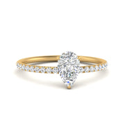 0.50 To 5 Carat Pave Petite Engagement Ring Lab Diamond IGI Certified 14K Gold