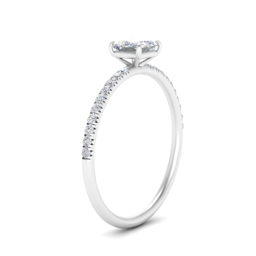 0.50 To 5 Carat Pave Petite Engagement Ring Lab Diamond IGI Certified 14K Gold