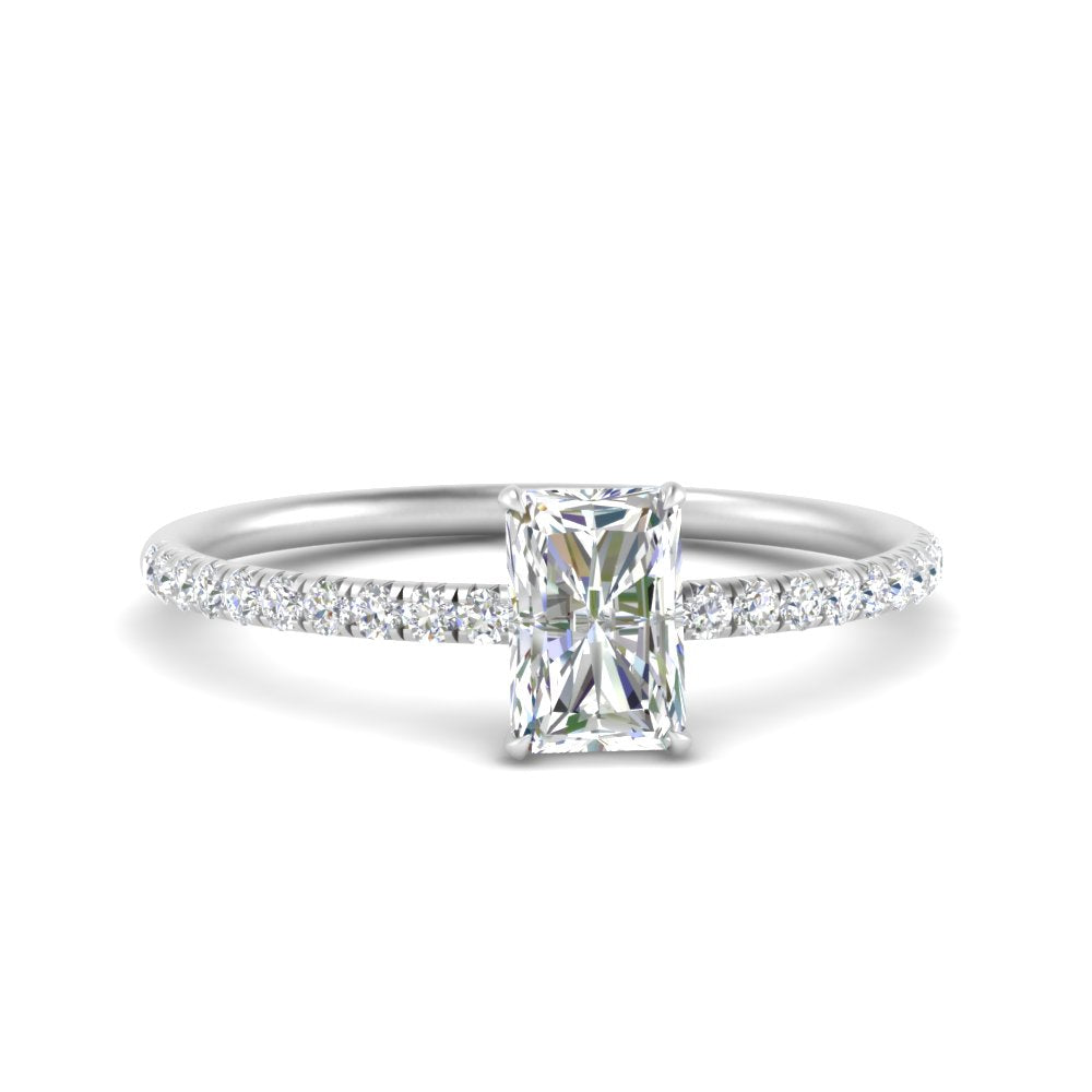 0.50 To 5 Carat Pave Petite Engagement Ring Lab Diamond IGI Certified 14K Gold