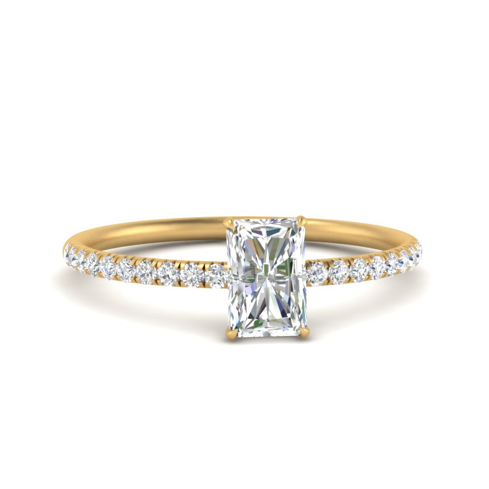 0.50 To 5 Carat Pave Petite Engagement Ring Lab Diamond IGI Certified 14K Gold