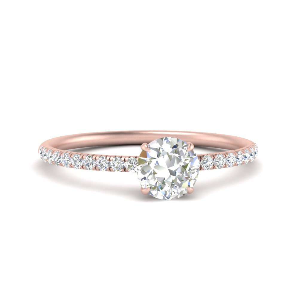 0.50- 5 Carat Lab Grown Petite Pave Engagement Ring IGI Certified 14K Gold