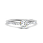 Load image into Gallery viewer, 0.50- 5 Carat Lab Grown Petite Pave Engagement Ring IGI Certified 14K Gold
