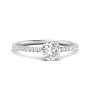 0.50- 5 Carat Lab Grown Petite Pave Engagement Ring IGI Certified 14K Gold