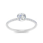 Load image into Gallery viewer, 0.50- 5 Carat Lab Grown Petite Pave Engagement Ring IGI Certified 14K Gold
