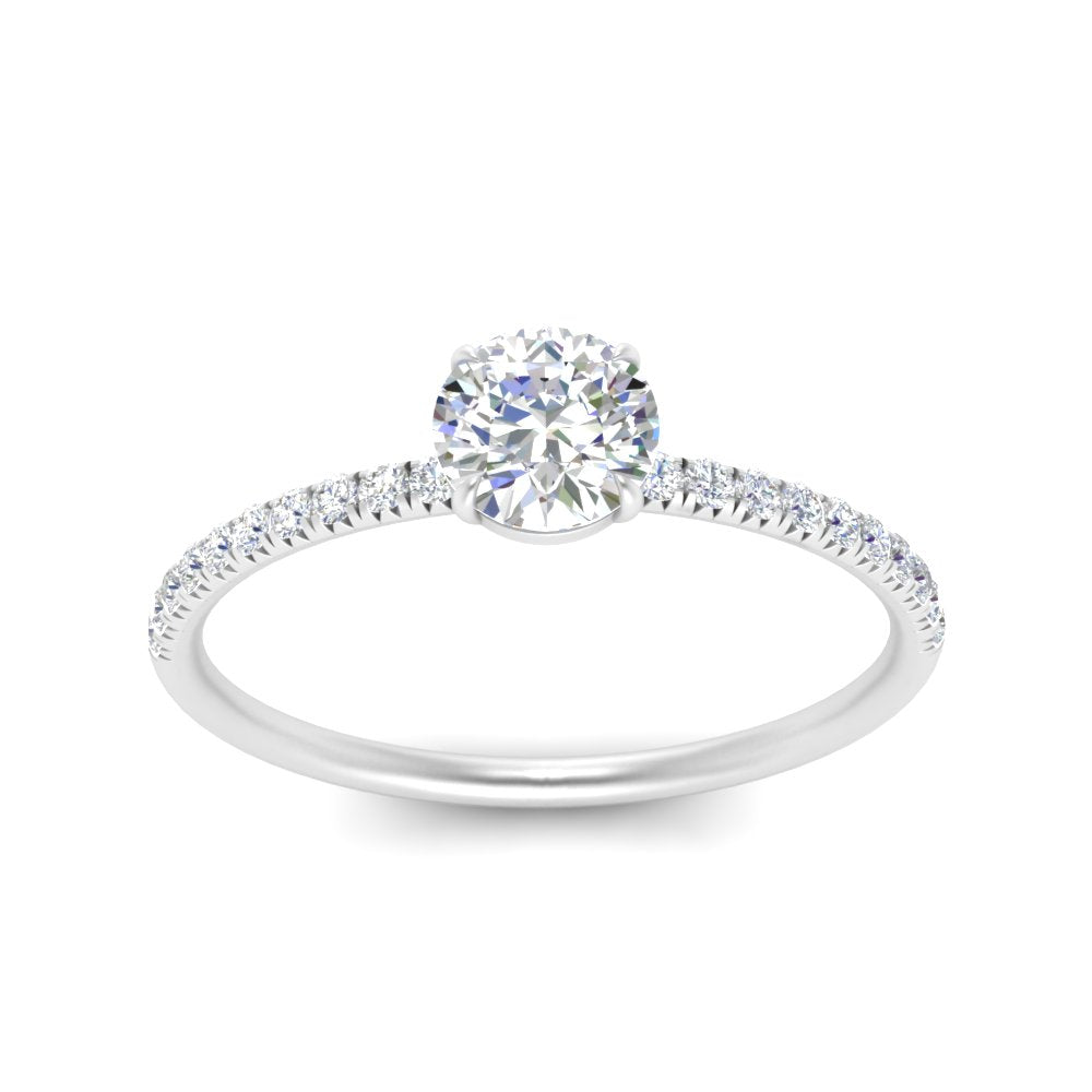 0.50- 5 Carat Lab Grown Petite Pave Engagement Ring IGI Certified 14K Gold