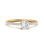 Load image into Gallery viewer, 0.50- 5 Carat Lab Grown Petite Pave Engagement Ring IGI Certified 14K Gold
