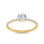 Load image into Gallery viewer, 0.50- 5 Carat Lab Grown Petite Pave Engagement Ring IGI Certified 14K Gold

