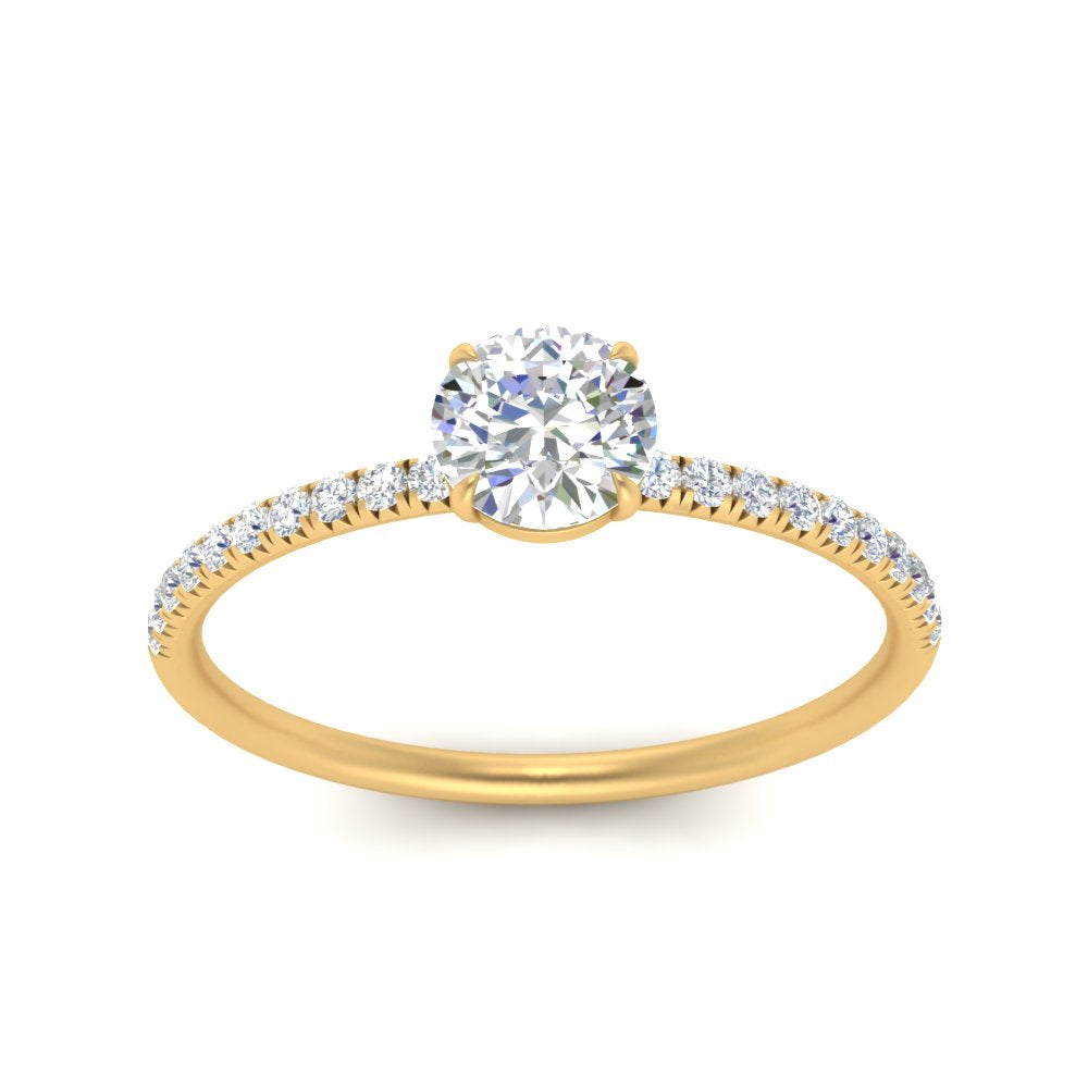 0.50- 5 Carat Lab Grown Petite Pave Engagement Ring IGI Certified 14K Gold