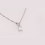 Load and play video in Gallery viewer, Emerald Cut Lab Diamond Solitaire Pendant For Women 14K Gold
