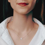 Load and play video in Gallery viewer, Round Cut Lab Diamond Cluster Disc Pendant
