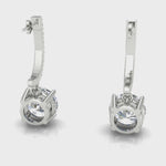 Load and play video in Gallery viewer, 1 Carat Lab Diamond Hanging Solitaire Drop Earrings 14K Gold
