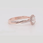 Load and play video in Gallery viewer, IGI Certified Lab Grown Diamond Vine Halo Engagement Ring 14K Gold
