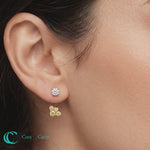 Load and play video in Gallery viewer, Fancy Color Round Diamond Cluster Earring Jackets for Studs