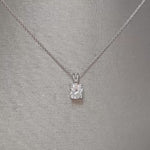 Load and play video in Gallery viewer, Cushion Lab Diamond Solitaire Pendant For Women 14K Gold
