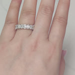 Load and play video in Gallery viewer, 4 1/4 - 6 1/3 Carat Lab Grown Emerald Cut Diamond Full Eternity Lab Created Classic Wedding Band For Women 14K Gold
