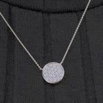 Load and play video in Gallery viewer, Round Cut Lab Diamond Cluster Disc Pendant

