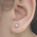 Load and play video in Gallery viewer, 0.25 To 5 Carat Lab Diamond Round Stud Earring 14K Gold
