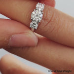 Load and play video in Gallery viewer, Lab-Grown 3 Stone Round Diamond Engagement Ring
