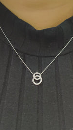 Load and play video in Gallery viewer, Double Circle Lab Diamond Pendant For Women 14K Gold
