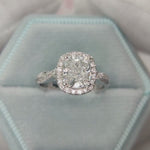 Load and play video in Gallery viewer, IGI Certified Lab Grown Diamond Vine Halo Engagement Ring 14K Gold
