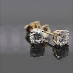 Load and play video in Gallery viewer, 0.25 To 5 Carat Lab Diamond Round Stud Earring 14K Gold
