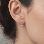 Load and play video in Gallery viewer, Fancy Color Lab 2 Ct Round Cut Earring Jacket
