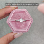 Load and play video in Gallery viewer, IGI Certified 1/2 - 5 Carat Lab Grown Diamond Infinity Style Side Stone Engagement Ring 14K Gold
